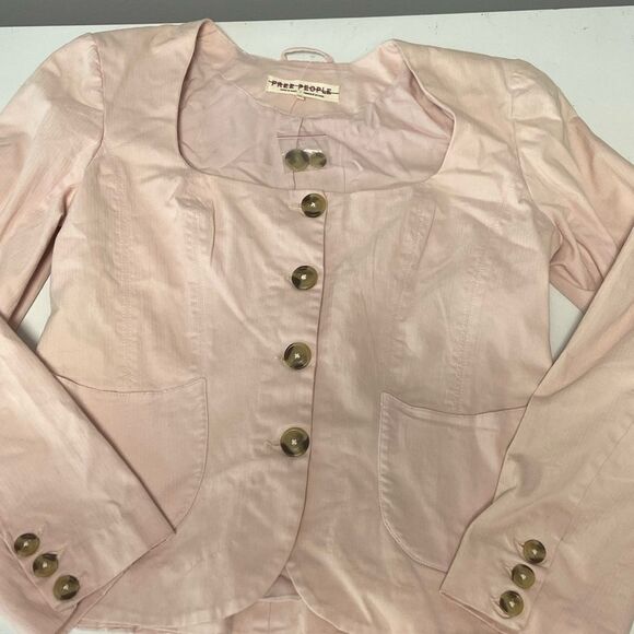 free people size large button closure blazer - Picture 4 of 7